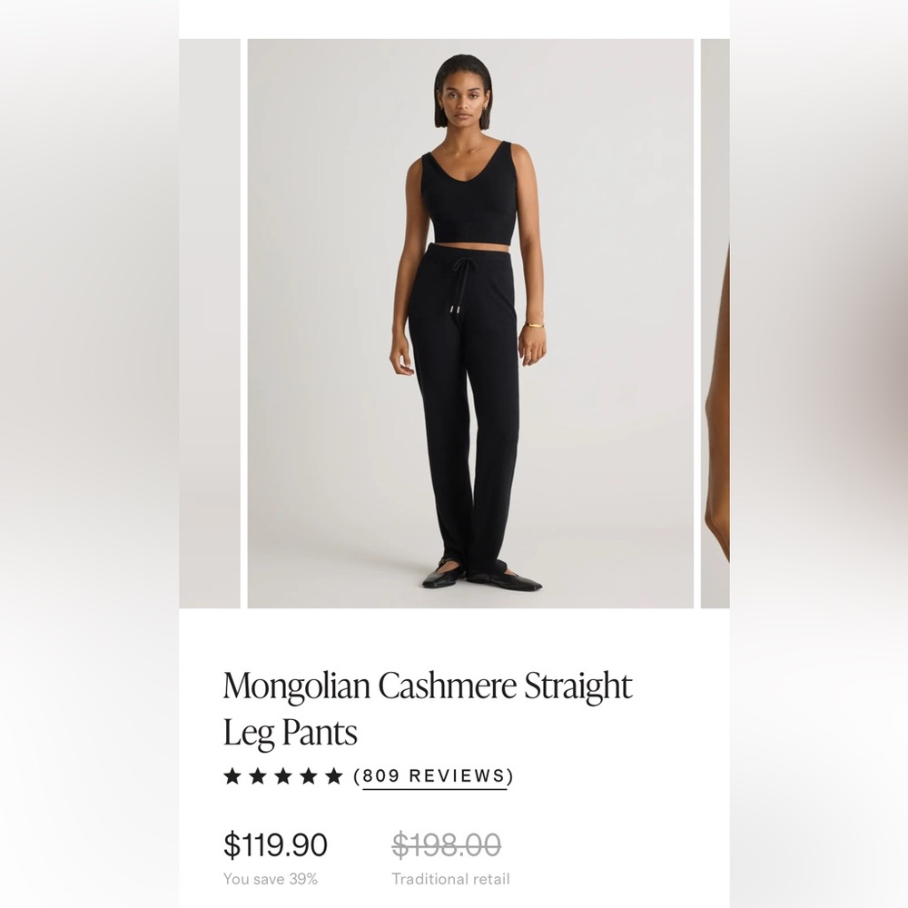 Mongolian Cashmere Straight Leg Pants brown L NWT